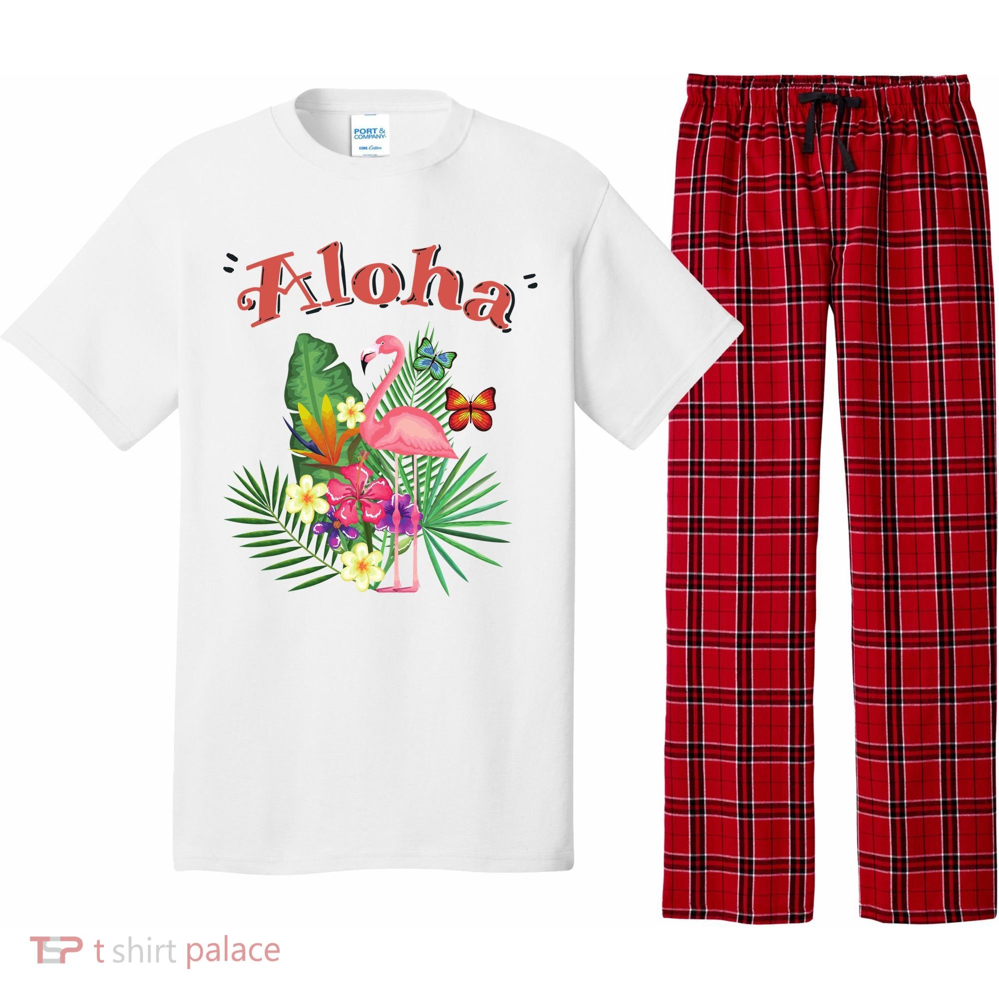Aloha Flamingo Tropical Pajama Set