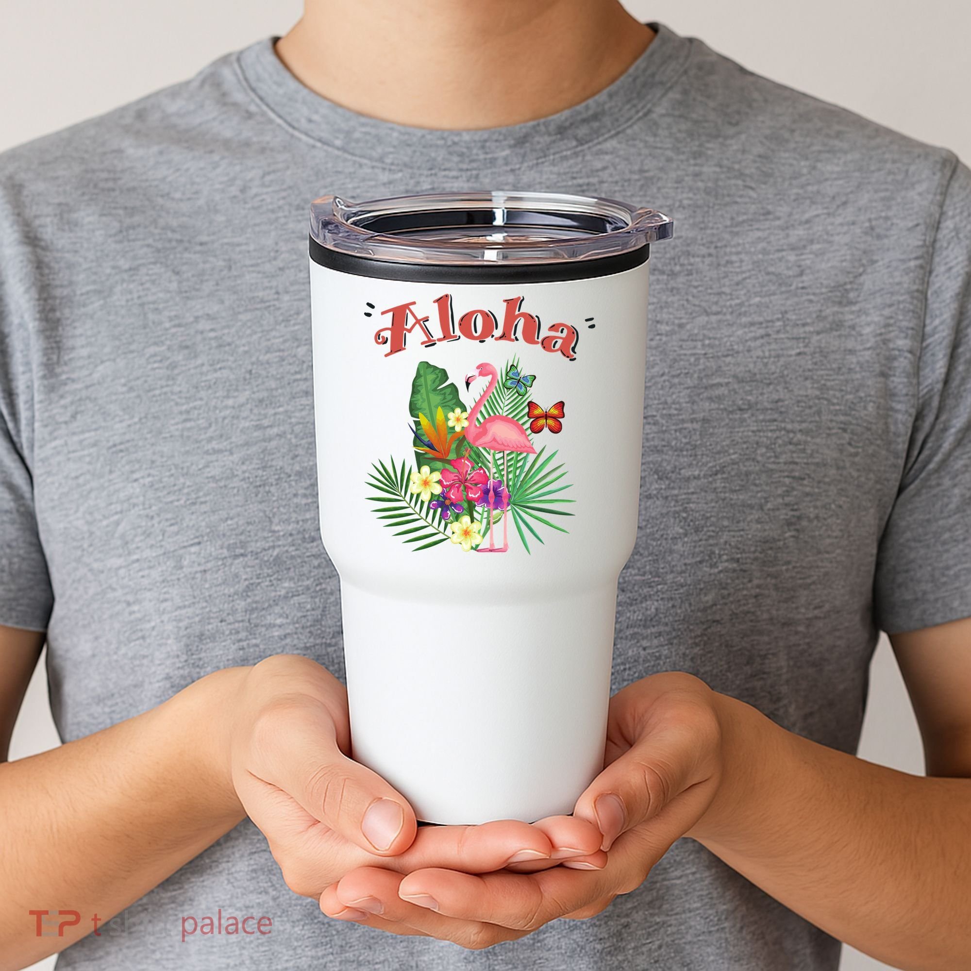 Aloha Flamingo Tropical Tumbler