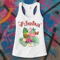 Aloha Flamingo Tropical Women's Tank Top thumb 3