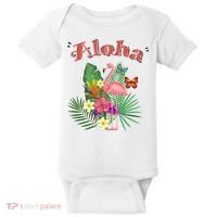 Aloha Flamingo Tropical Baby Bodysuit thumb 0