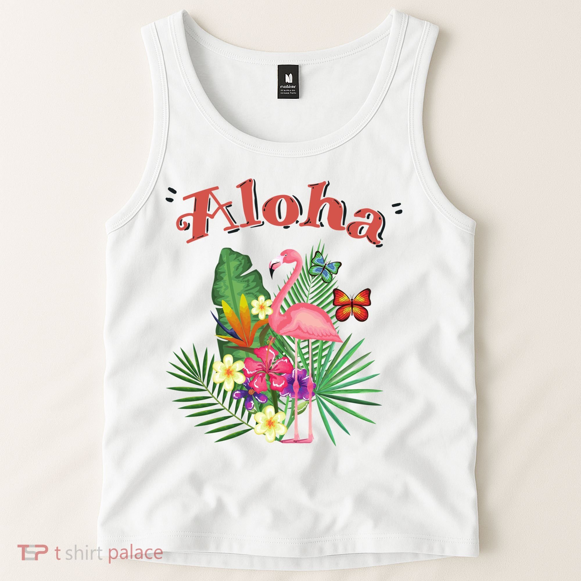 Aloha Flamingo Tropical Tank Top