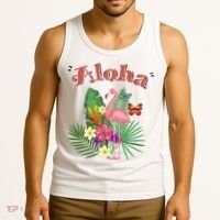 Aloha Flamingo Tropical Tank Top thumb 3
