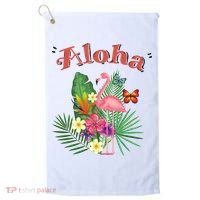 Aloha Flamingo Tropical Golf Towel thumb 0