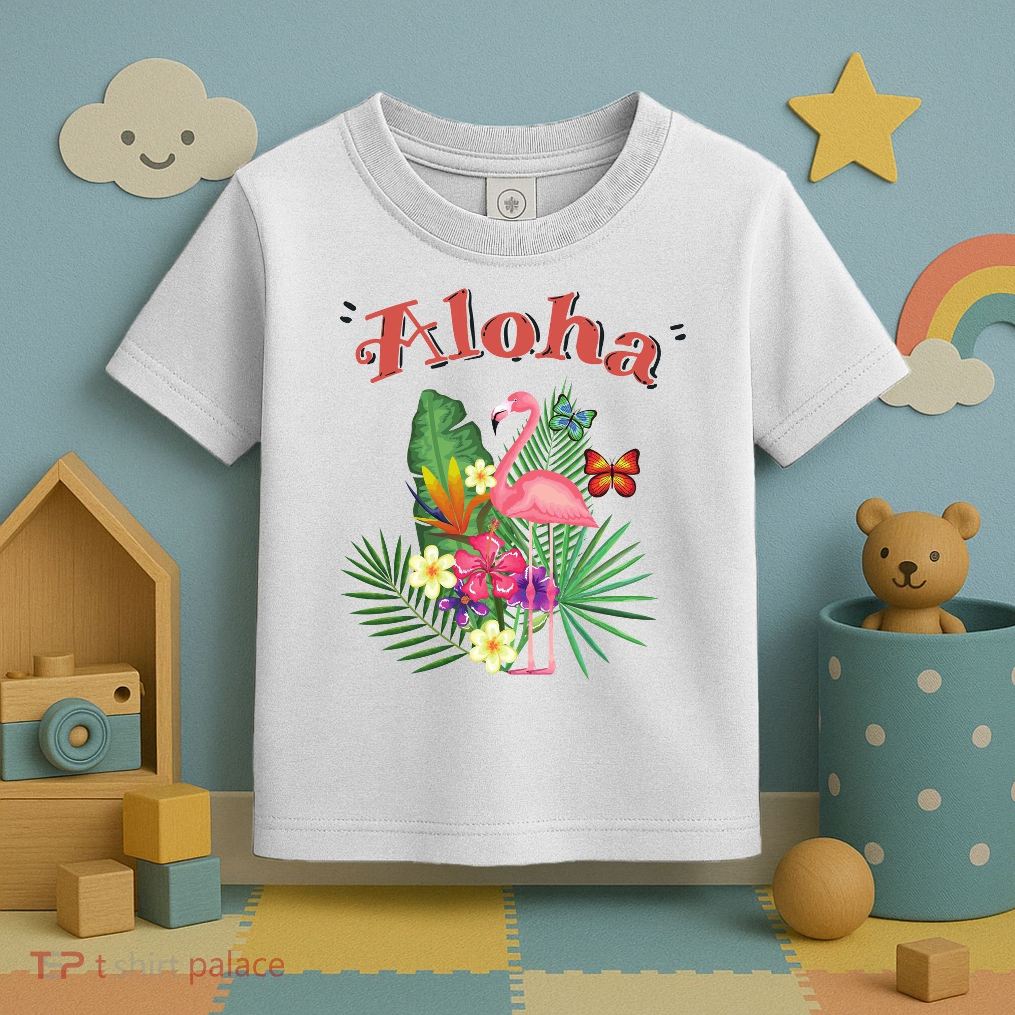 Aloha Flamingo Tropical Toddler T-Shirt