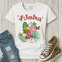 Aloha Flamingo Tropical Women's T-Shirt thumb 3
