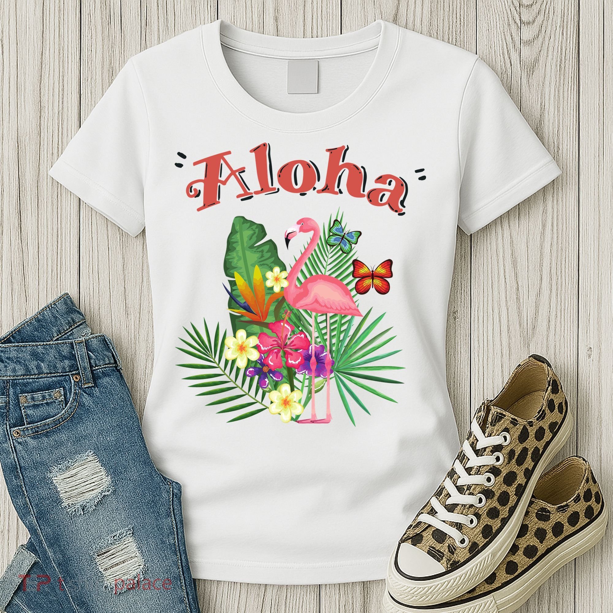 Aloha Flamingo Tropical Women's T-Shirt