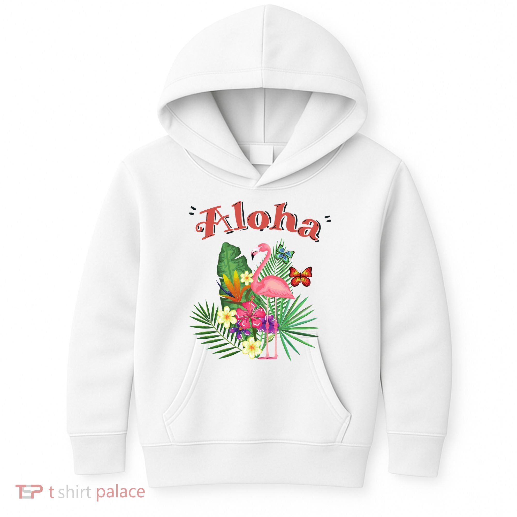 Aloha Flamingo Tropical Kids Hoodie