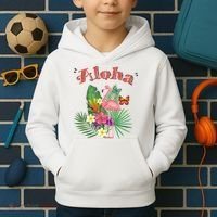 Aloha Flamingo Tropical Kids Hoodie thumb 2
