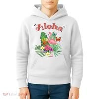 Aloha Flamingo Tropical Kids Hoodie thumb 4
