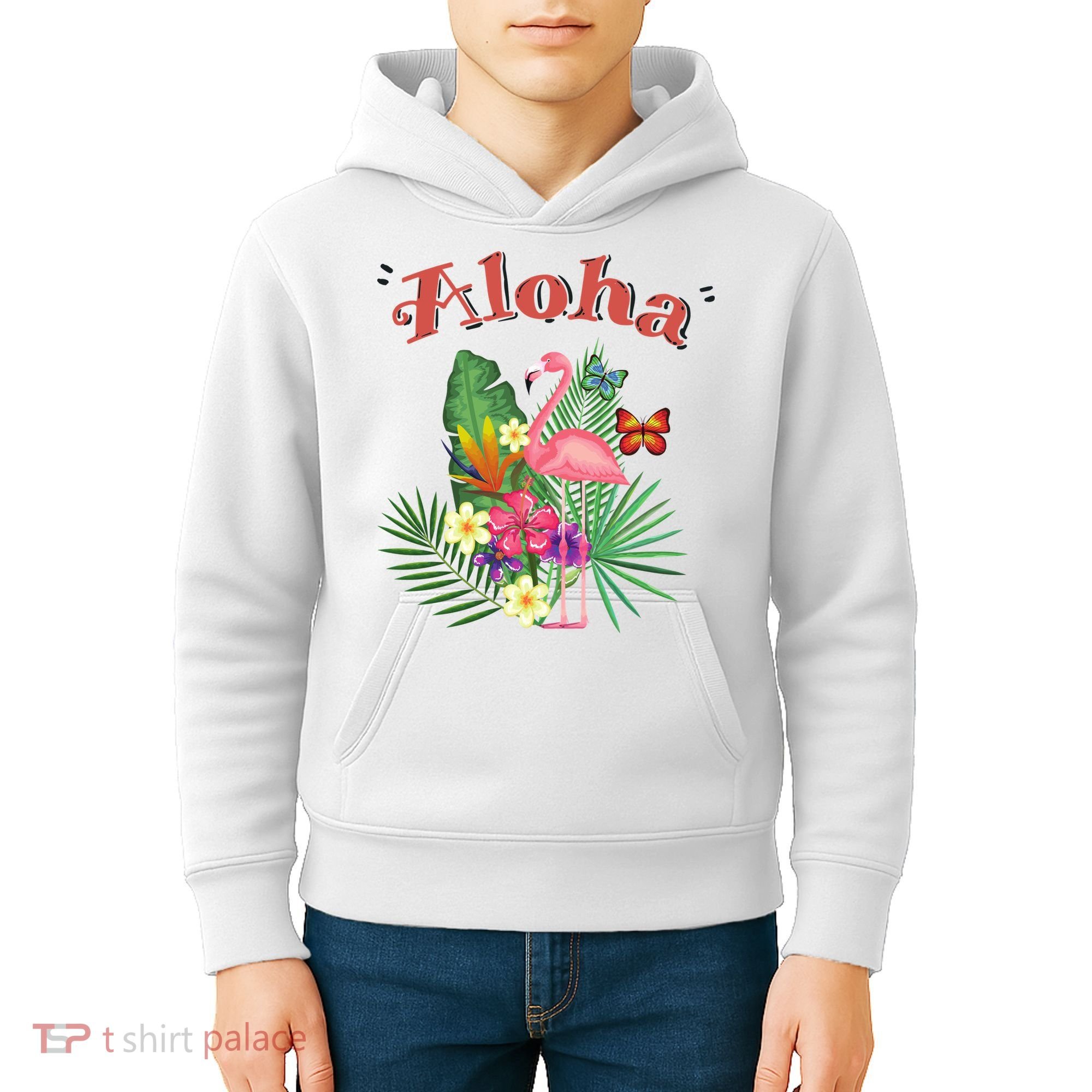 Aloha Flamingo Tropical Kids Hoodie