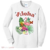 Aloha Flamingo Tropical Kids Long Sleeve Shirt thumb 0