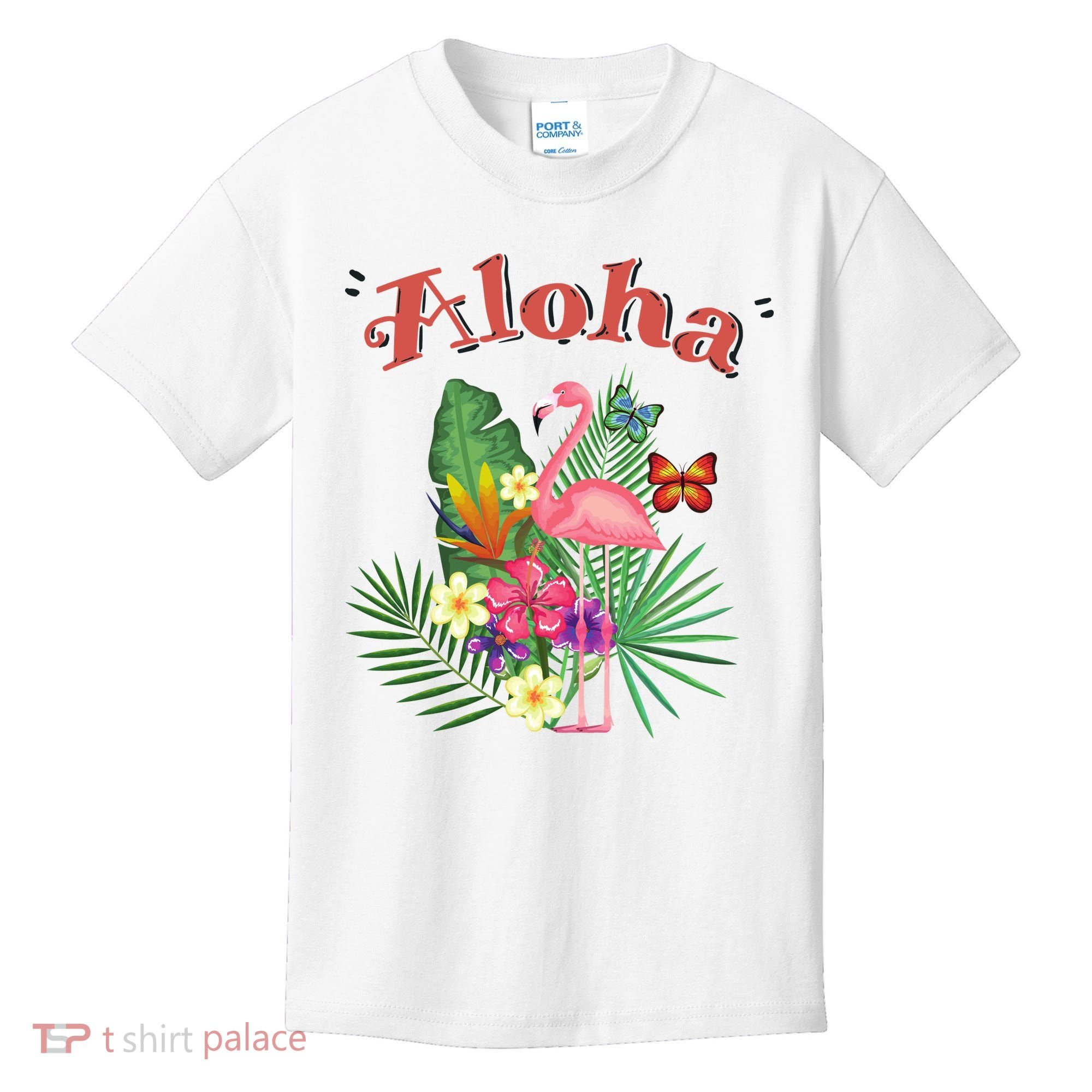 Aloha Flamingo Tropical Kids T-Shirt