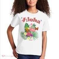 Aloha Flamingo Tropical Kids T-Shirt thumb 2