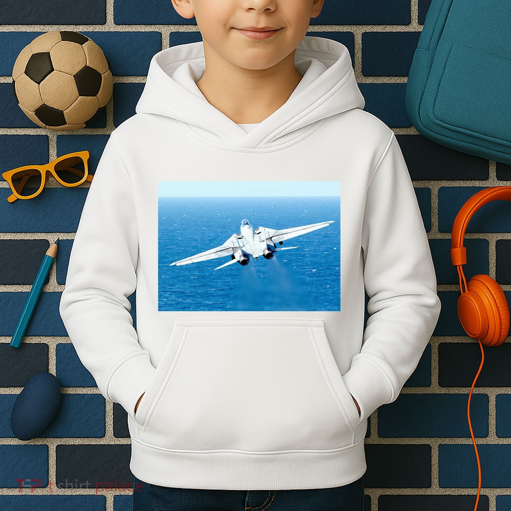 An F14d Tomcat From The Tomcatters Of Fighter Squadron Three One (Vf 31) Kids Hoodie