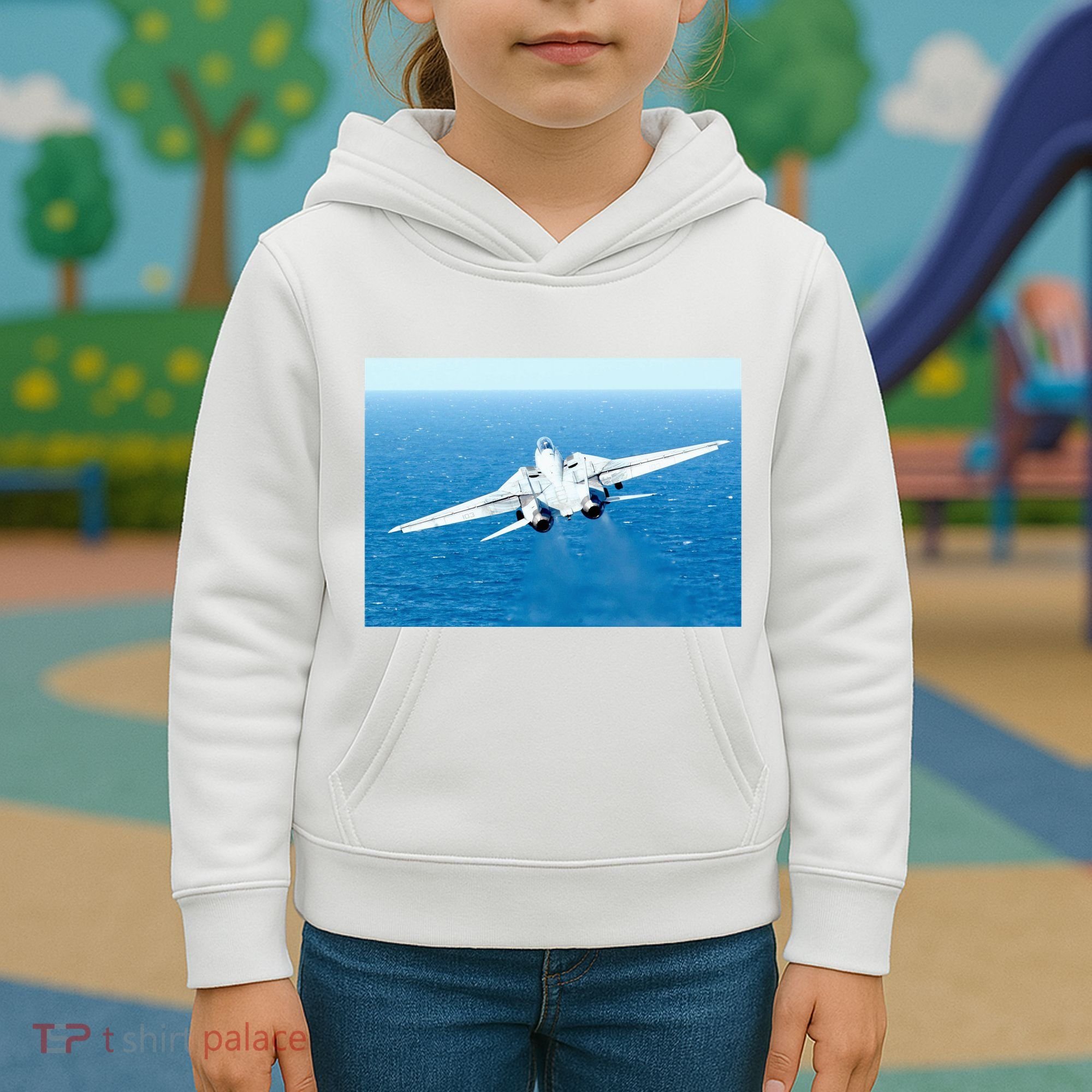 An F14d Tomcat From The Tomcatters Of Fighter Squadron Three One (Vf 31) Kids Hoodie