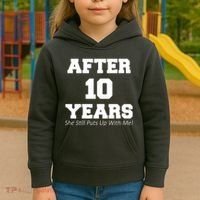 After 10 Years She Still Puts Up With Me! Anniversary Kids Hoodie thumb 3