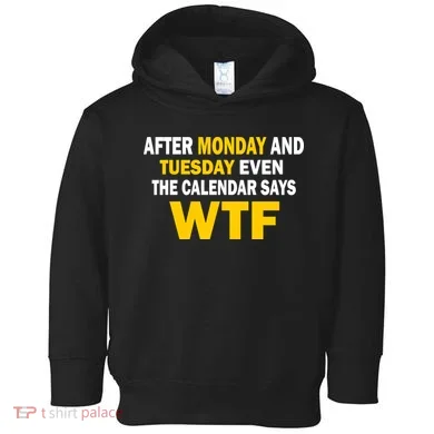 After Monday and Tuesday WTF Toddler Hoodie
