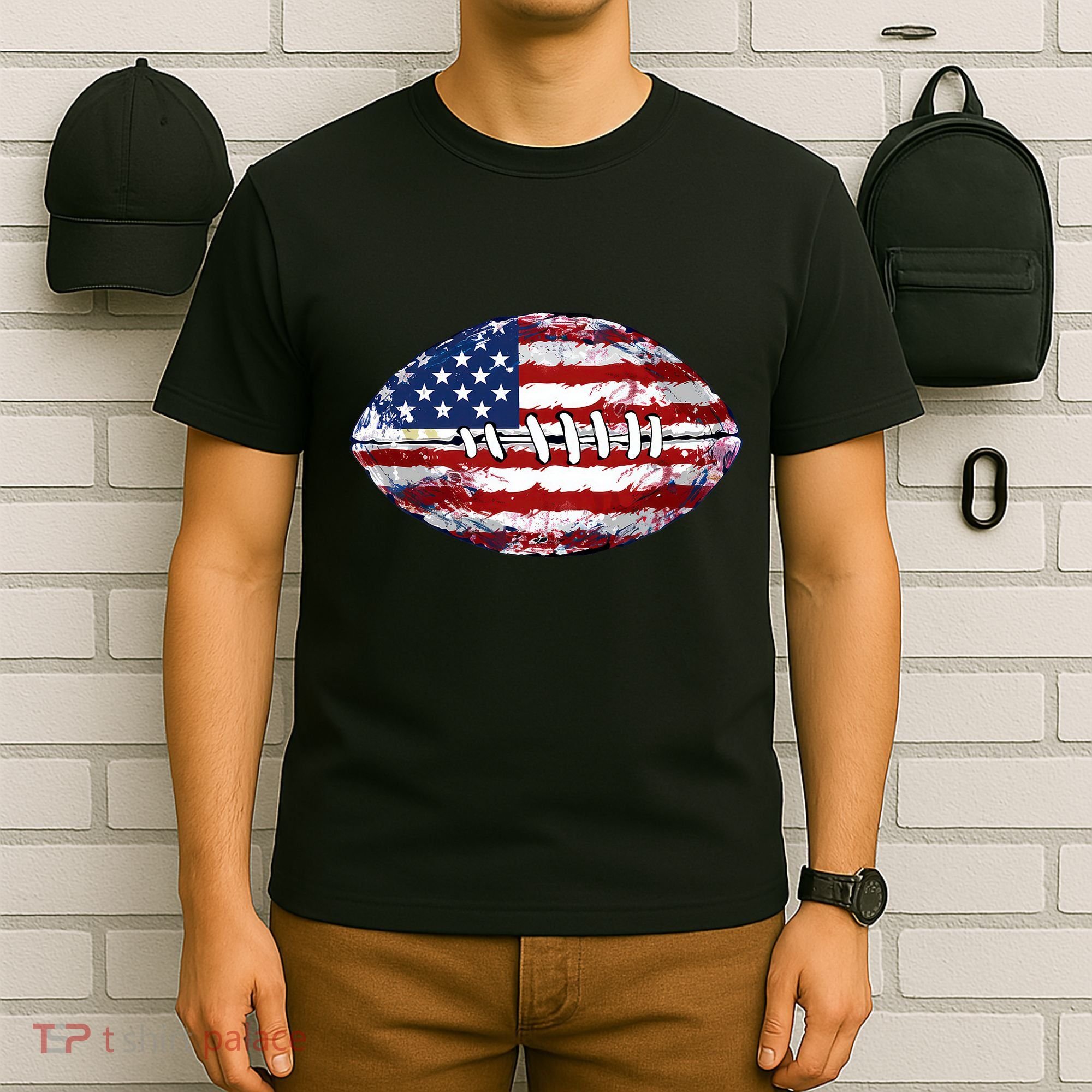American Football Usa Flag T-Shirt