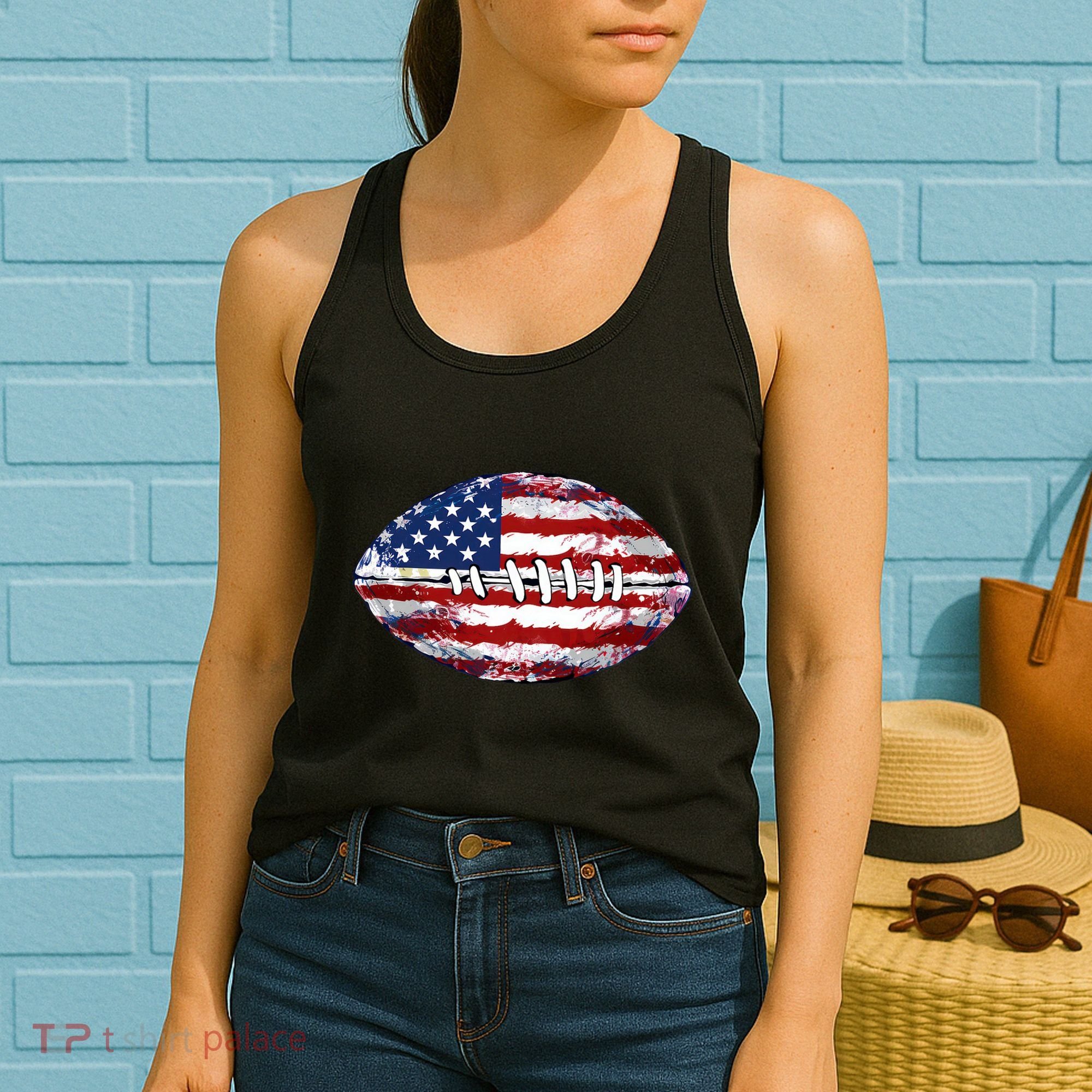 American Football Usa Flag Women's Tank Top