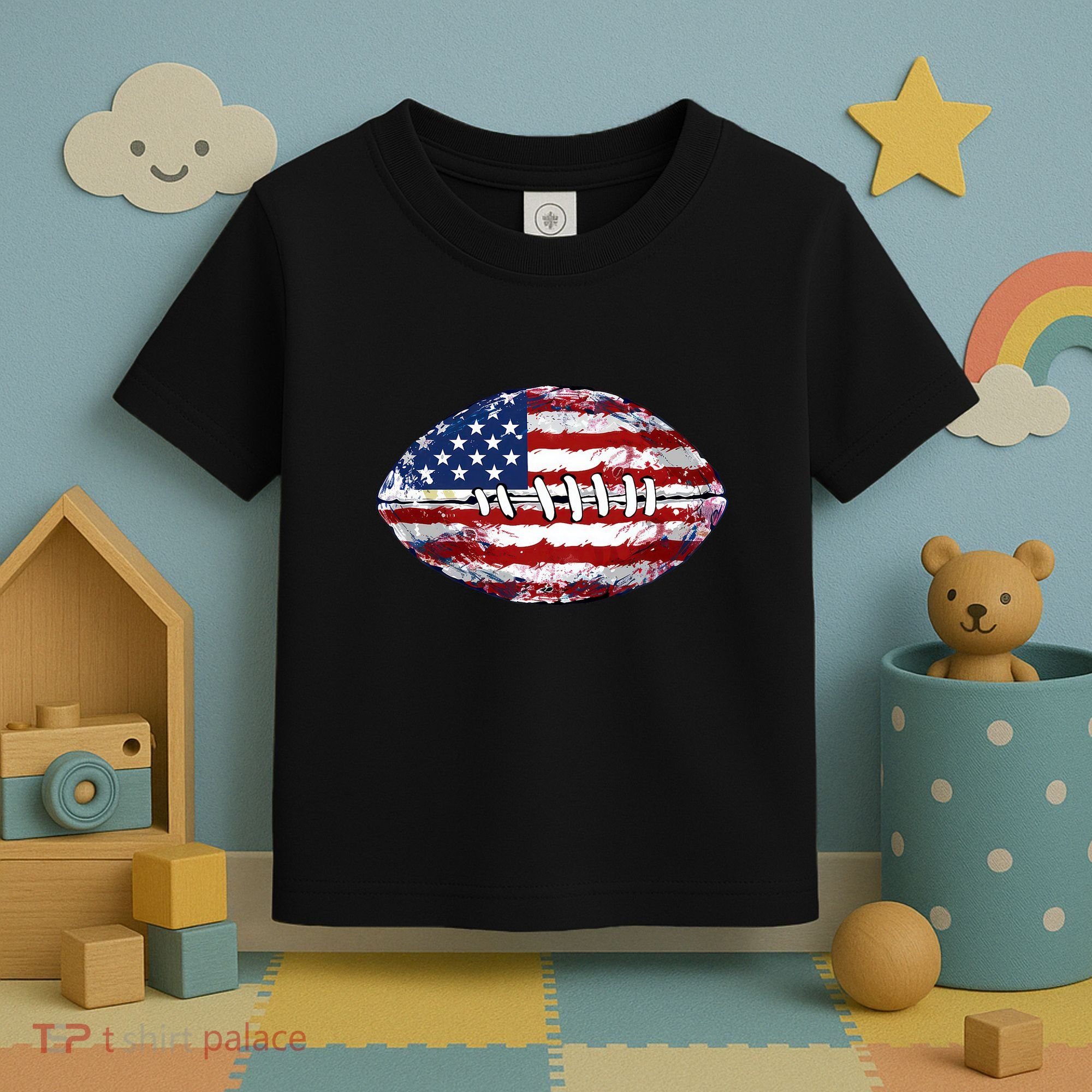 American Football Usa Flag Toddler T-Shirt