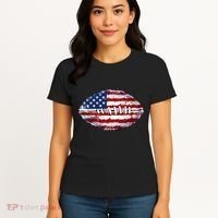 American Football Usa Flag Women's T-Shirt thumb 4