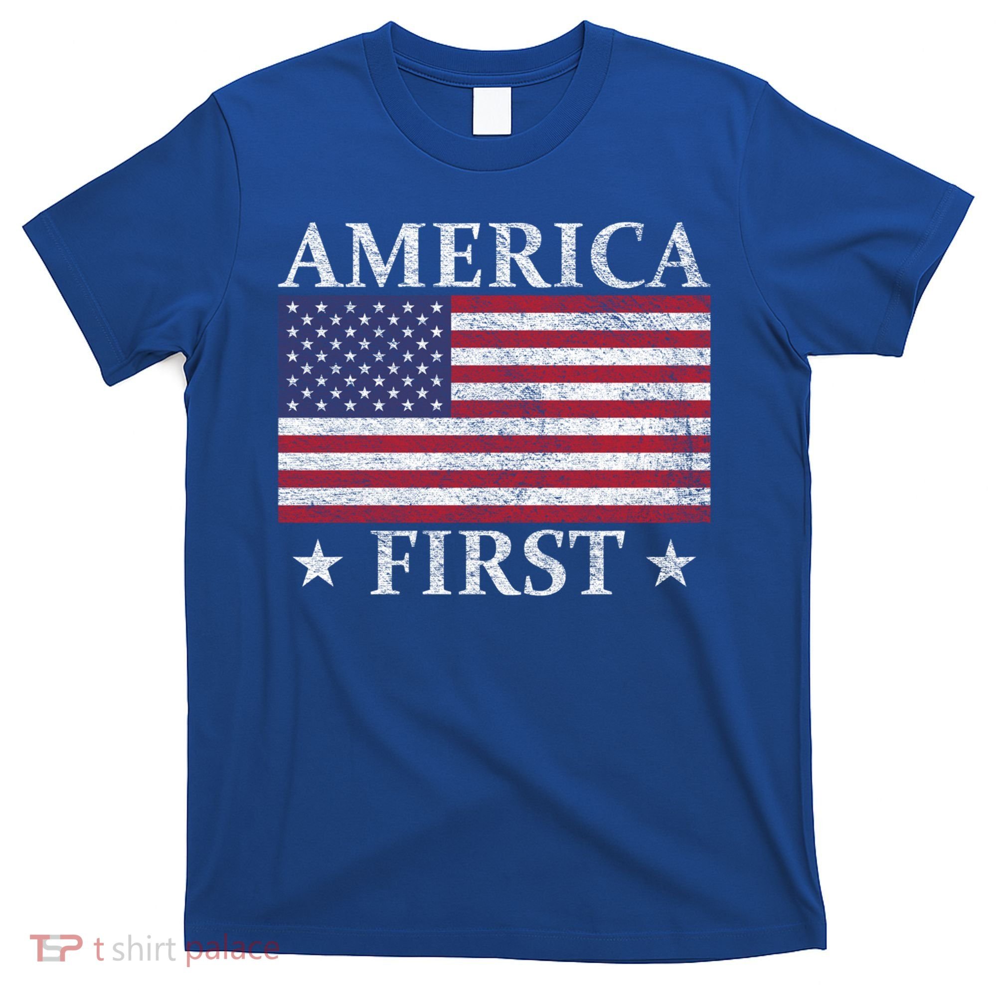 America First Usa American Flag Patriot Stars And Stripes Cute Gift T-Shirt