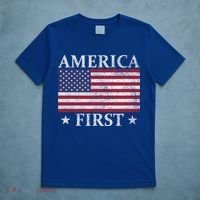 America First Usa American Flag Patriot Stars And Stripes Cute Gift T-Shirt thumb 5