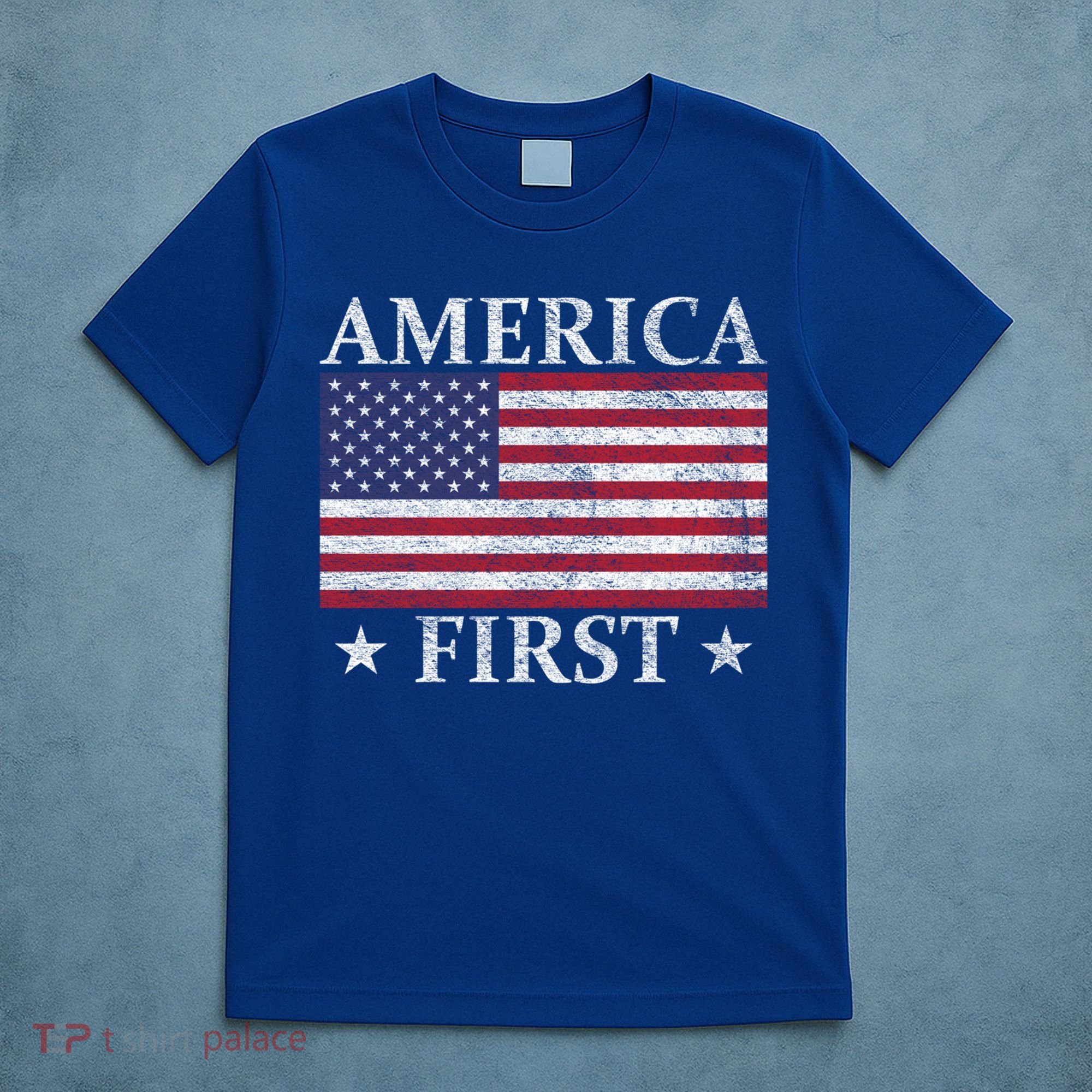 America First Usa American Flag Patriot Stars And Stripes Cute Gift T-Shirt