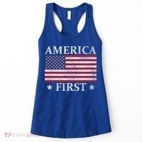 America First Usa American Flag Patriot Stars And Stripes Cute Gift Women's Tank Top thumb 0