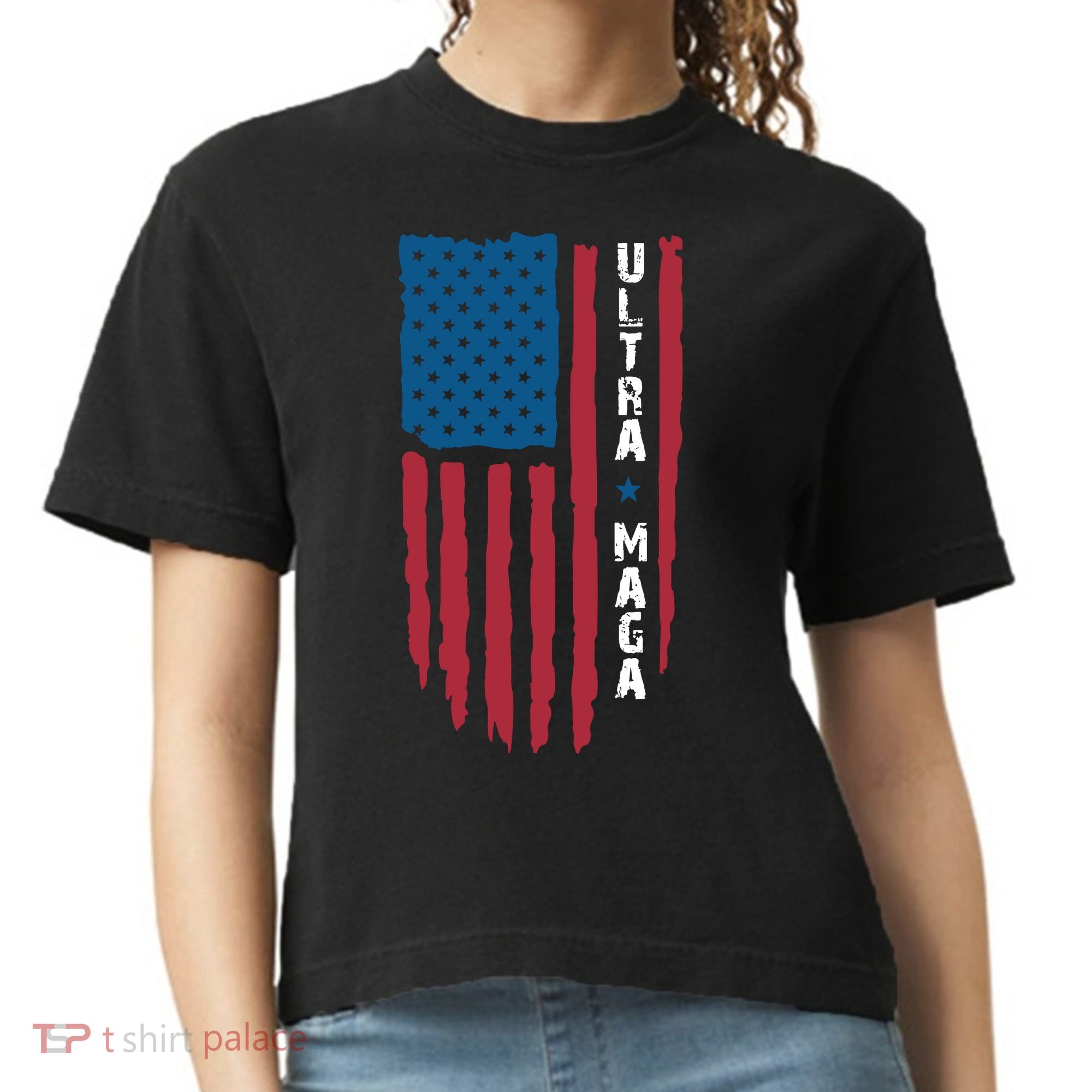 American Flag Ultra Mega Retro Mega King Comfort Colors Boxy T-Shirt