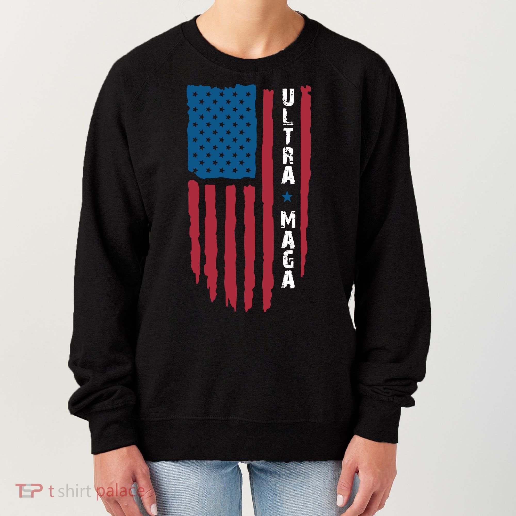 American Flag Ultra Mega Retro Mega King Women's Sweatshirt