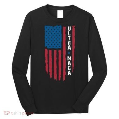 American Flag Ultra Mega Retro Mega King Long Sleeve Shirt