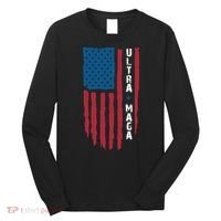 American Flag Ultra Mega Retro Mega King Long Sleeve Shirt thumb 0