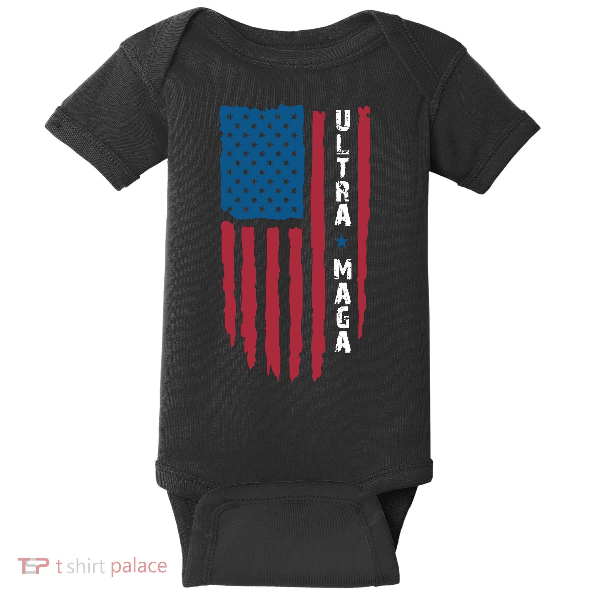 American Flag Ultra Mega Retro Mega King Baby Bodysuit