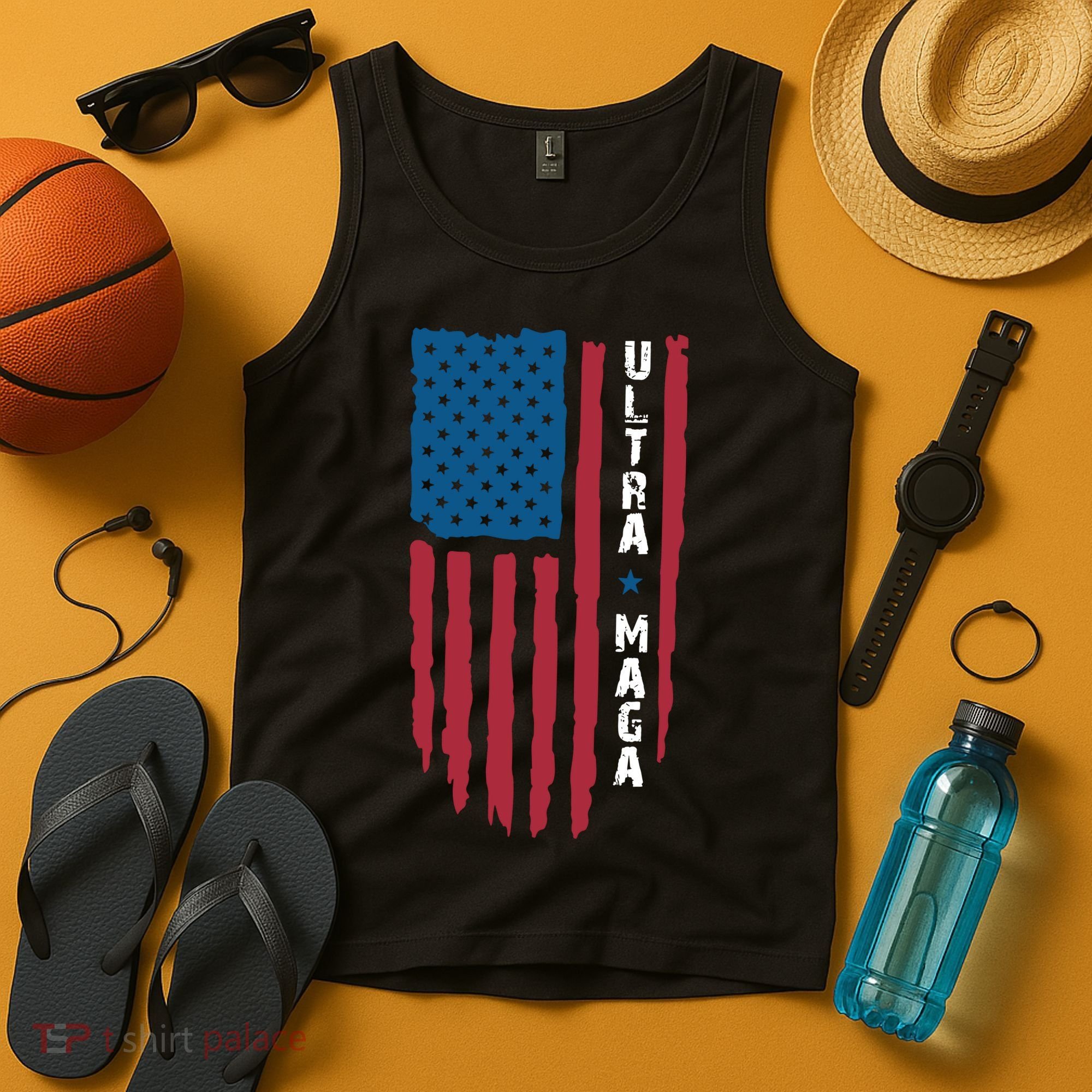 American Flag Ultra Mega Retro Mega King Tank Top