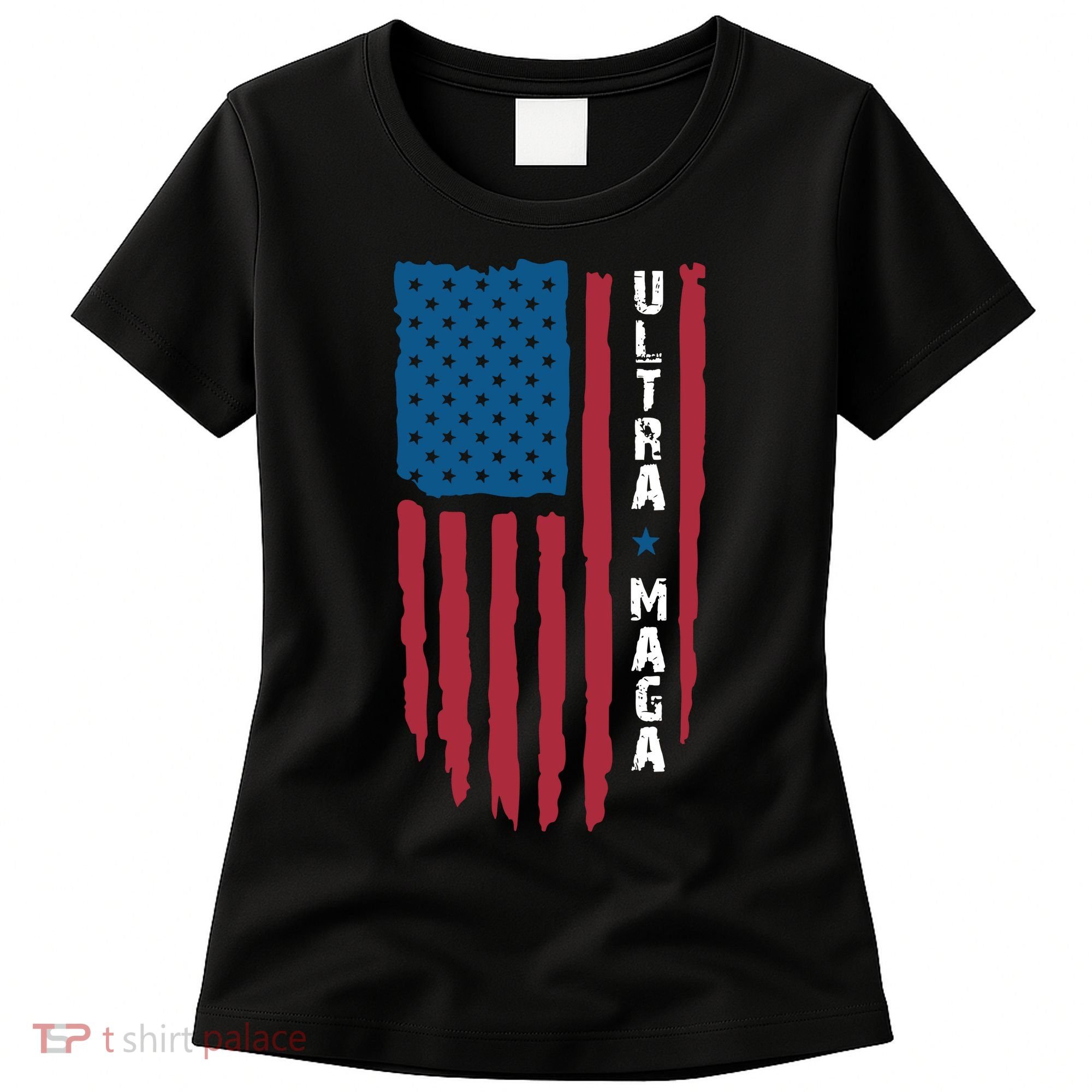 American Flag Ultra Mega Retro Mega King Women's T-Shirt