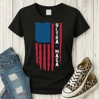 American Flag Ultra Mega Retro Mega King Women's T-Shirt thumb 3