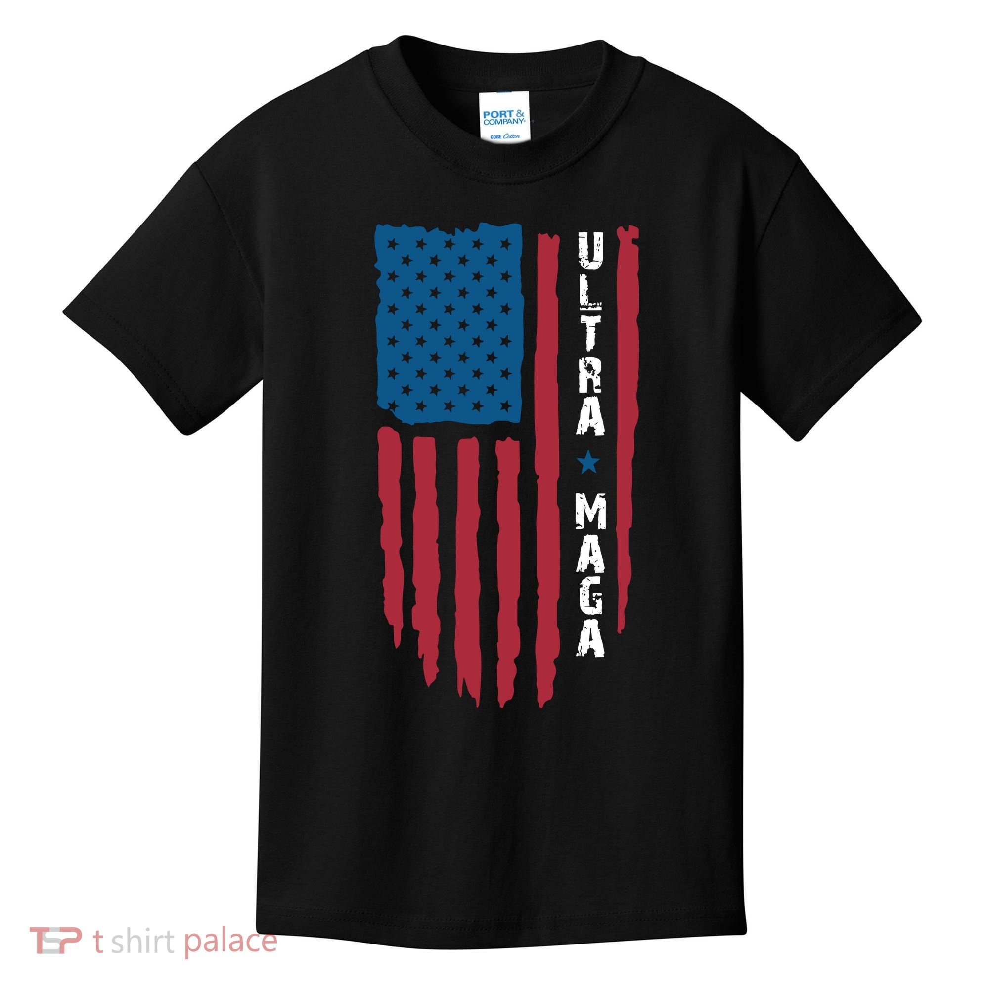 American Flag Ultra Mega Retro Mega King Kids T-Shirt