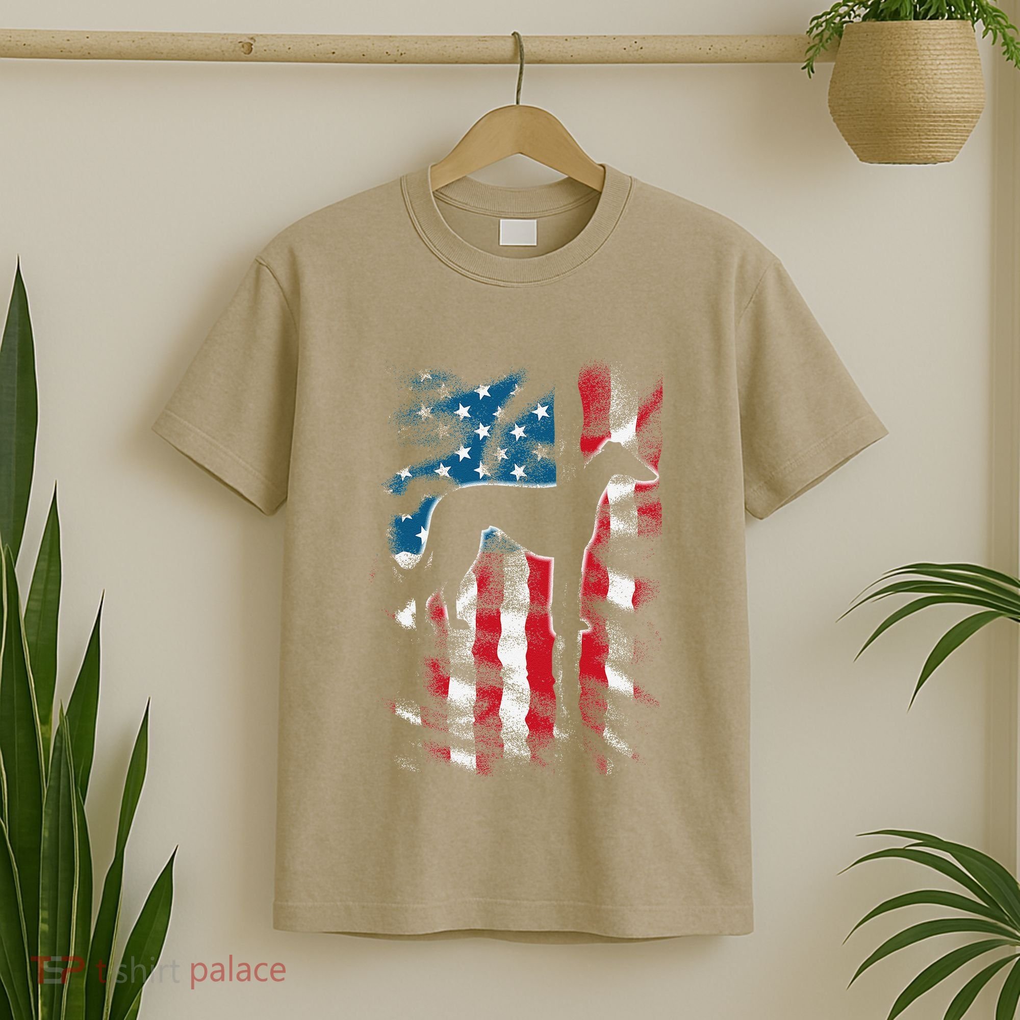 American Flag Usa Patriot Italian Greyhound Dad Mom Dog T-Shirt