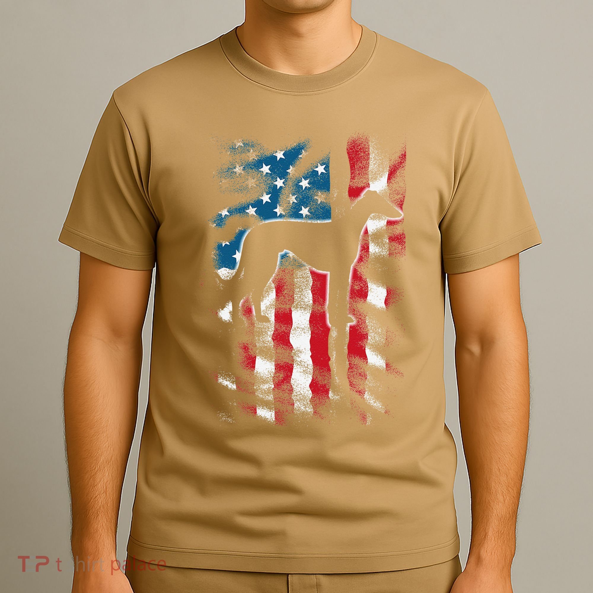 American Flag Usa Patriot Italian Greyhound Dad Mom Dog T-Shirt