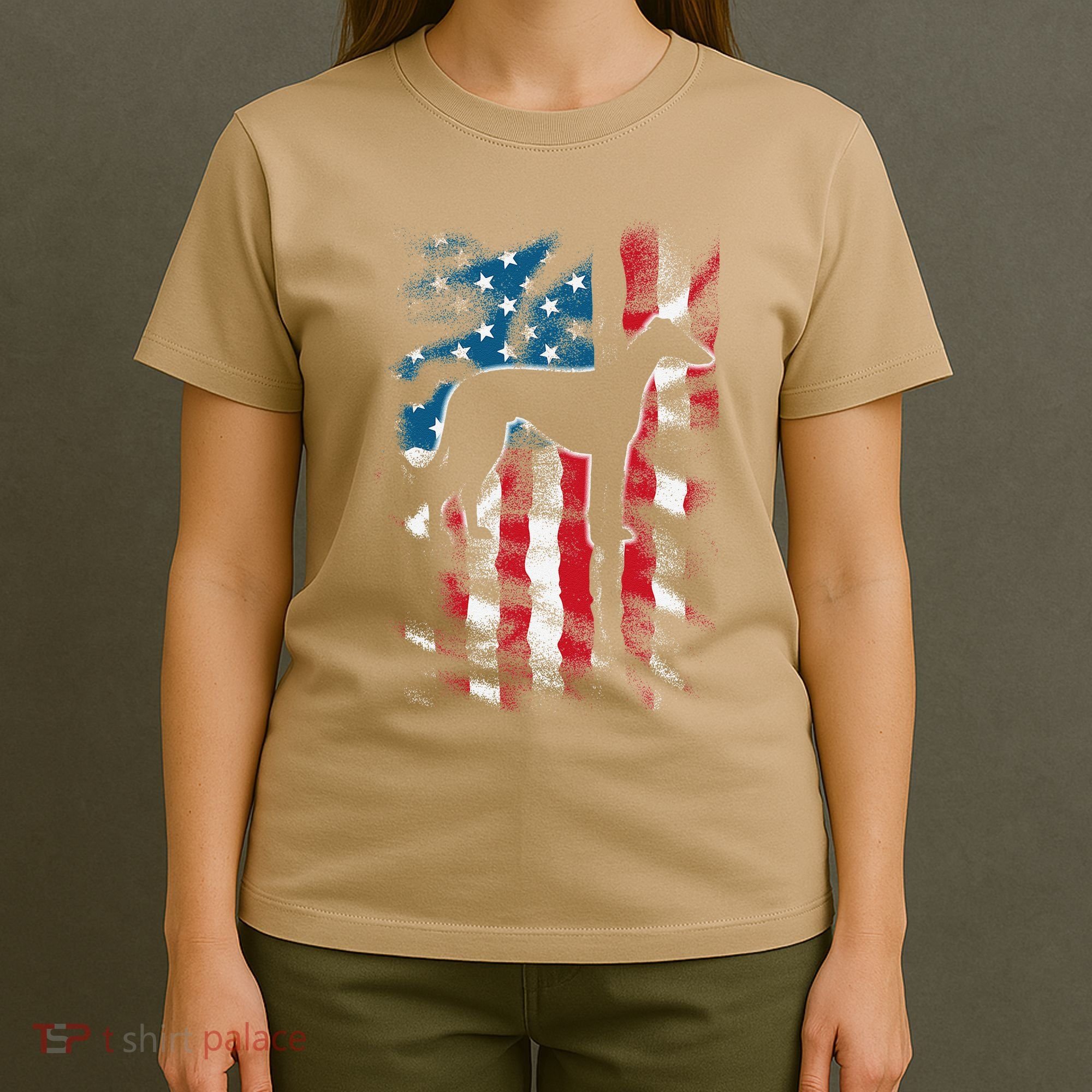 American Flag Usa Patriot Italian Greyhound Dad Mom Dog T-Shirt