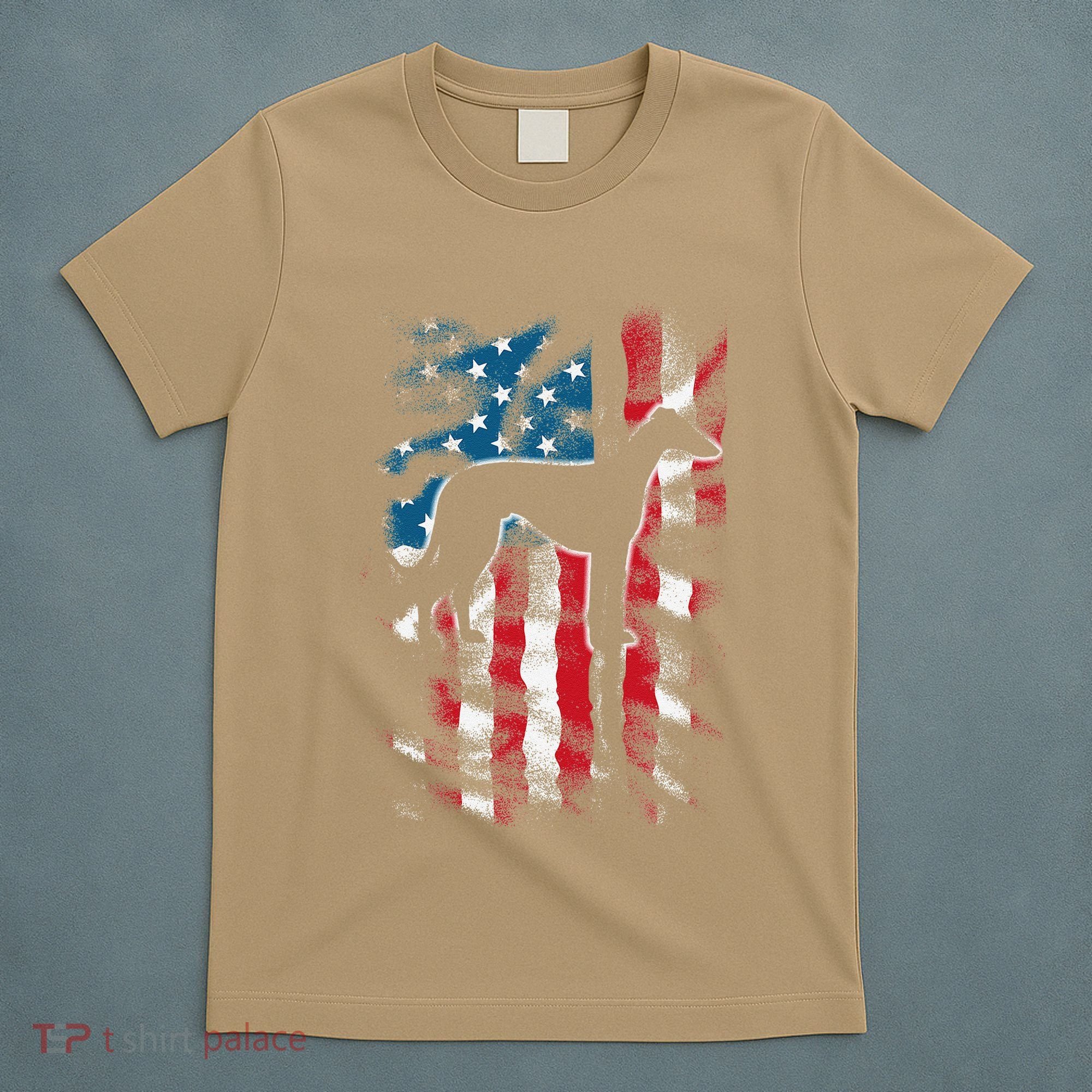 American Flag Usa Patriot Italian Greyhound Dad Mom Dog T-Shirt