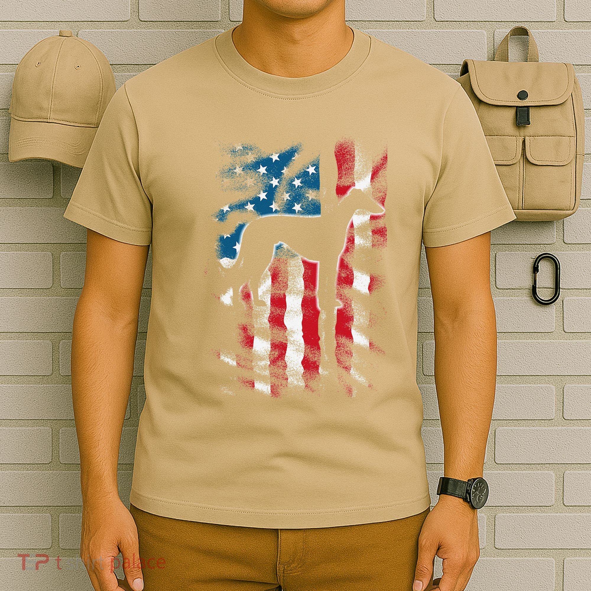 American Flag Usa Patriot Italian Greyhound Dad Mom Dog T-Shirt