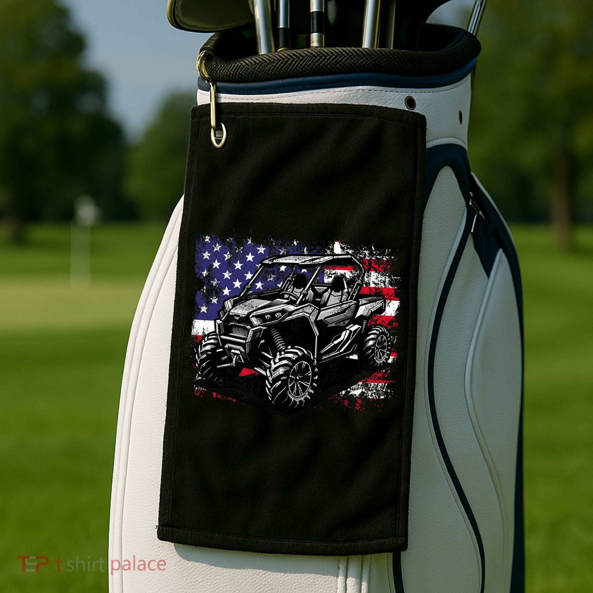 American Flag Utv Side By Side  Golf Towel