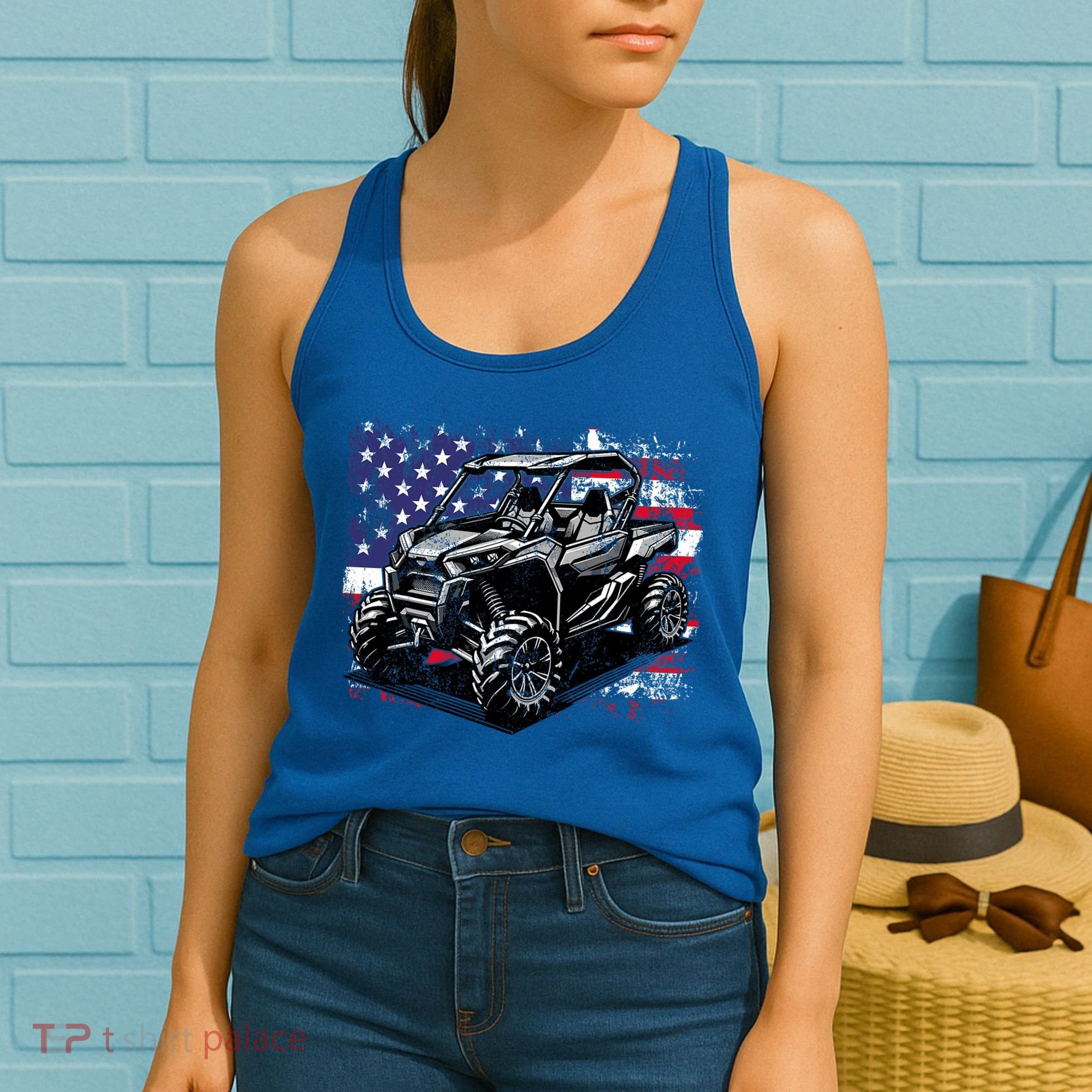 American Flag Utv Side By Side  Women's Tank Top