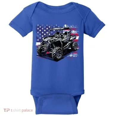American Flag Utv Side By Side  Baby Bodysuit