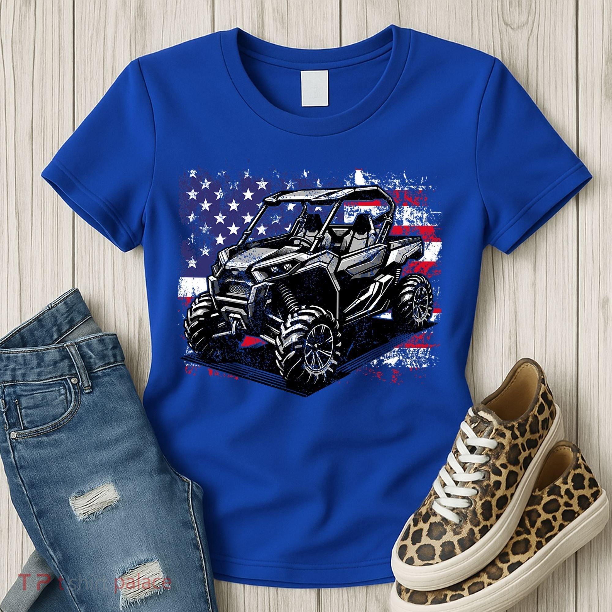 American Flag Utv Side By Side  Women's T-Shirt