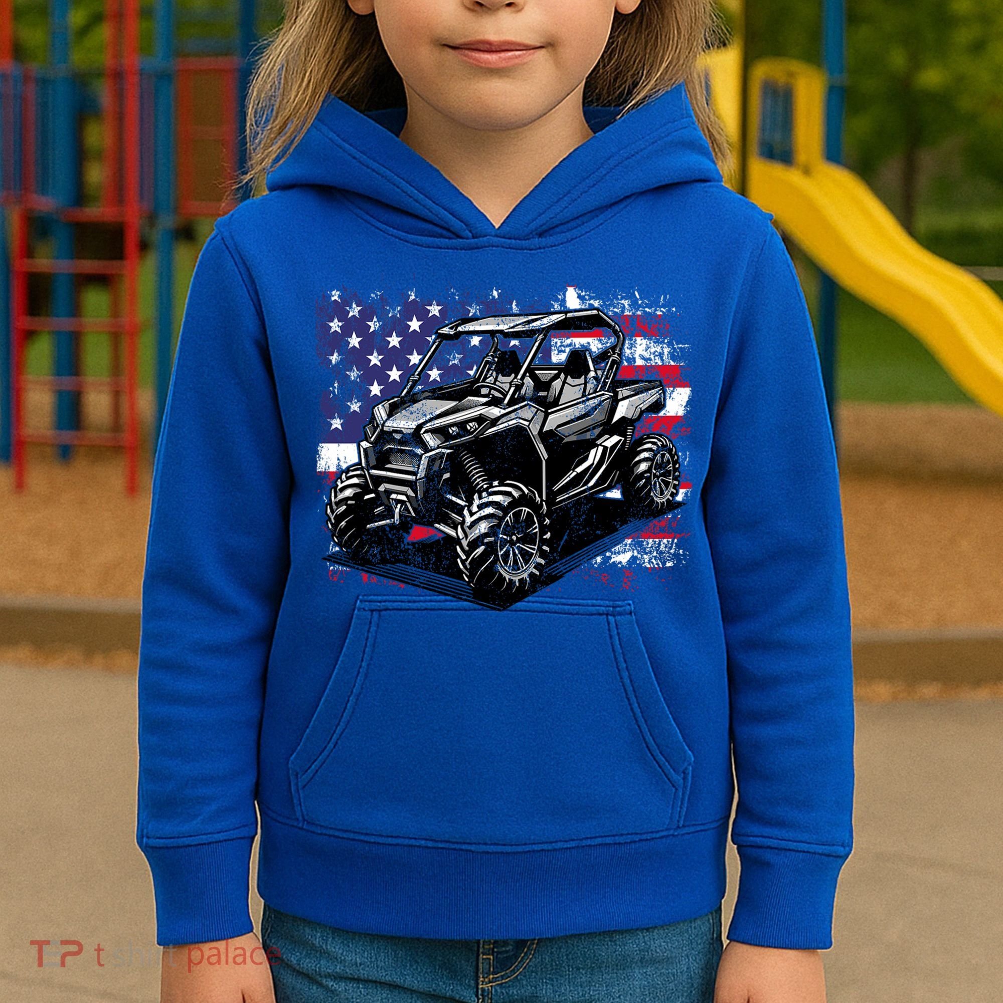 American Flag Utv Side By Side  Kids Hoodie