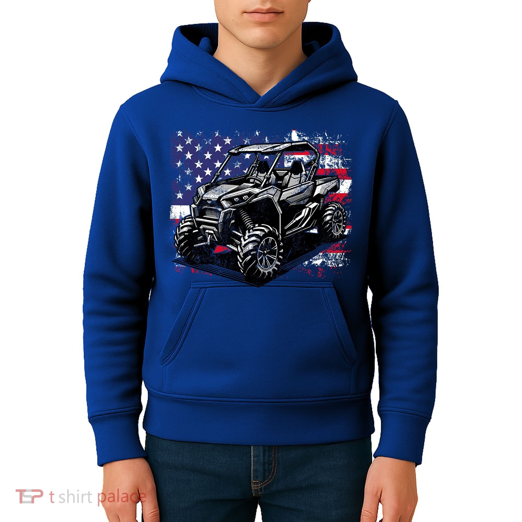 American Flag Utv Side By Side  Kids Hoodie
