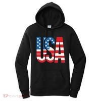 American Flag Usa Patriotic Us 4th Of July Women's Hoodie thumb 0